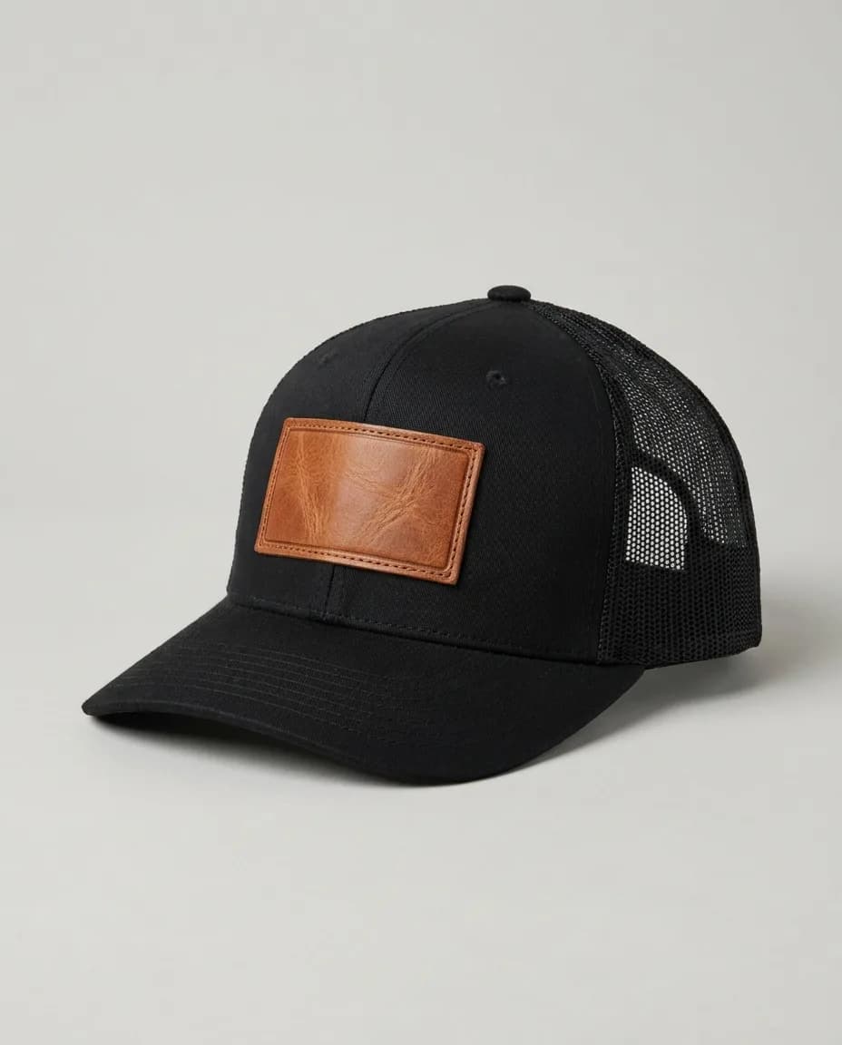Engraved Leather Hat Patch