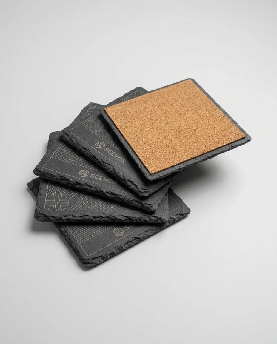 Engraved Slate & Wood Coasters